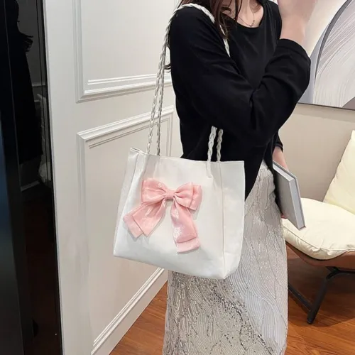 Cute Bow Ballet Style Large Capacity Shoulder Bag